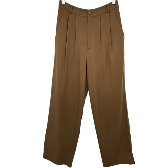 Reformation Pants - Reformation Mason Wide Leg Trousers Brown High Rise Pleated Size 6